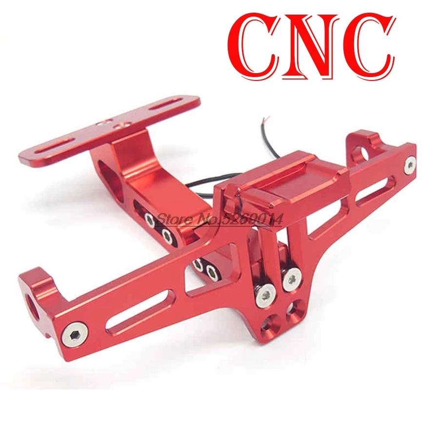 Красный Светодиодный CNC алюминиевый держатель регистрационного номера для мотоцикла обложка для держателя Kawasaki Z1000 2007 Cb 650 F Cbr 600 F Suzuki - Цвет: Красный