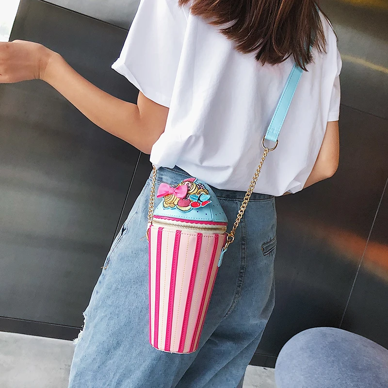 

Funny 2019 Summer Crossbody Bag Cute Fashion Girl Small Messenger Bag Ice Cream Personality Creative Shoulder Bag for Women