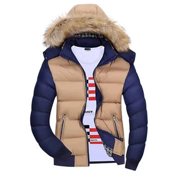 

2019 Brand Clothing Fashion Men Winter Padded Coat Mens Jackets Thick Parka Fur Collar Hooded Men's Coats Casual Outerwear S-4XL