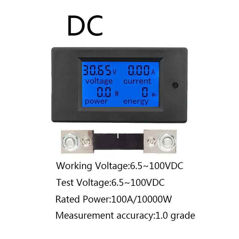 100A Meter Shunt 20A 100A AC 80-260V DC 6,5-100 V цифровой светодиодный Вольтметр Амперметр ваттметр измеритель энергии 12V 24V 110V 220V Вольт тестер - Цвет: 100A Meter Shunt