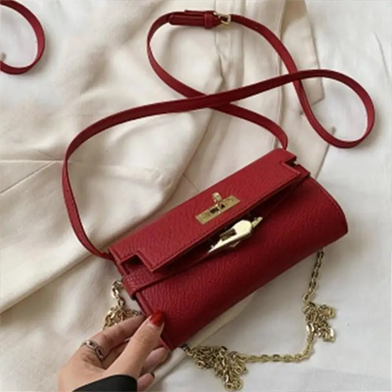 

Shoulder bag women new metal Chain fashion two belts hot Messenger Bag net red versatile small square handbags crossbody bags
