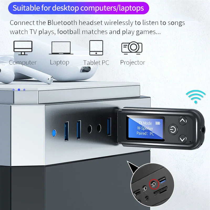 Bluetooth 5 0 Receiver Transmitter 3 5mm Aux Audio Wireless USB Adapter for Headphones Speaker with Mic Bluetooth 5 0 Receptor