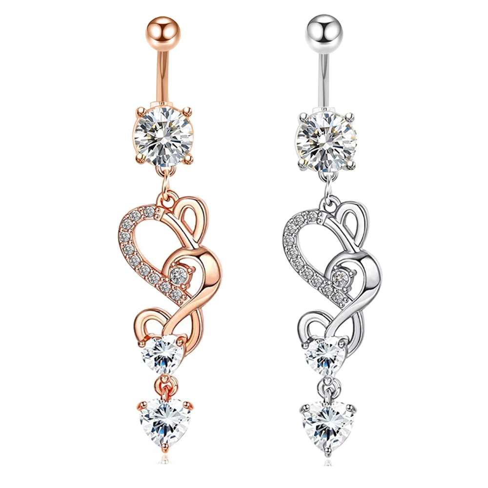 

JUNLOWPY Belly Button Rings Surgical Steel Navel Rings Belly Piercing Women Men Body Beach Jewelry Belly Barbell Drop Dangle