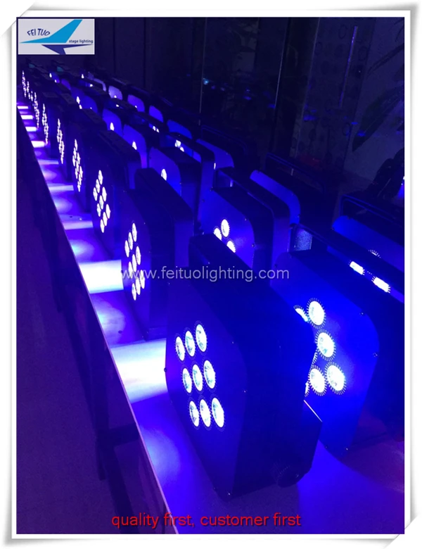 E-2/лот Stage christmaswedding uplighter 9x18 Вт 7в1 светодиодный тонкий с питанием от аккумулятора led беспроводной DMX