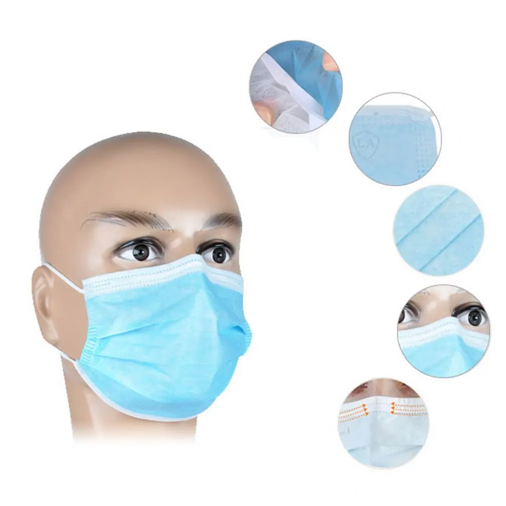 

50pcs Anti-dust Safe and Breathable Face Mask Respirator Nail Medical Dental Disposable Ear loop Face Surgical Hypoallergenic