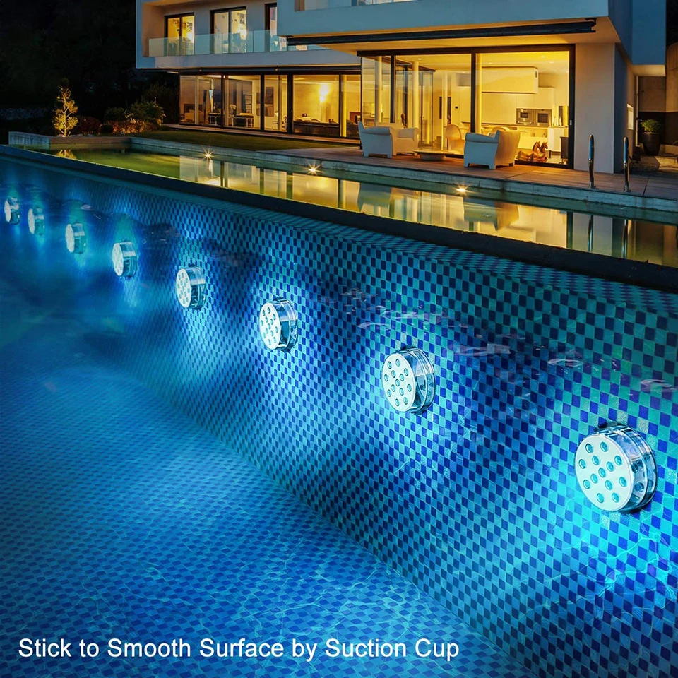 13 LEDs Luzes Subaquáticas, RF Remote, IP68 Decoração, Luz para piscina