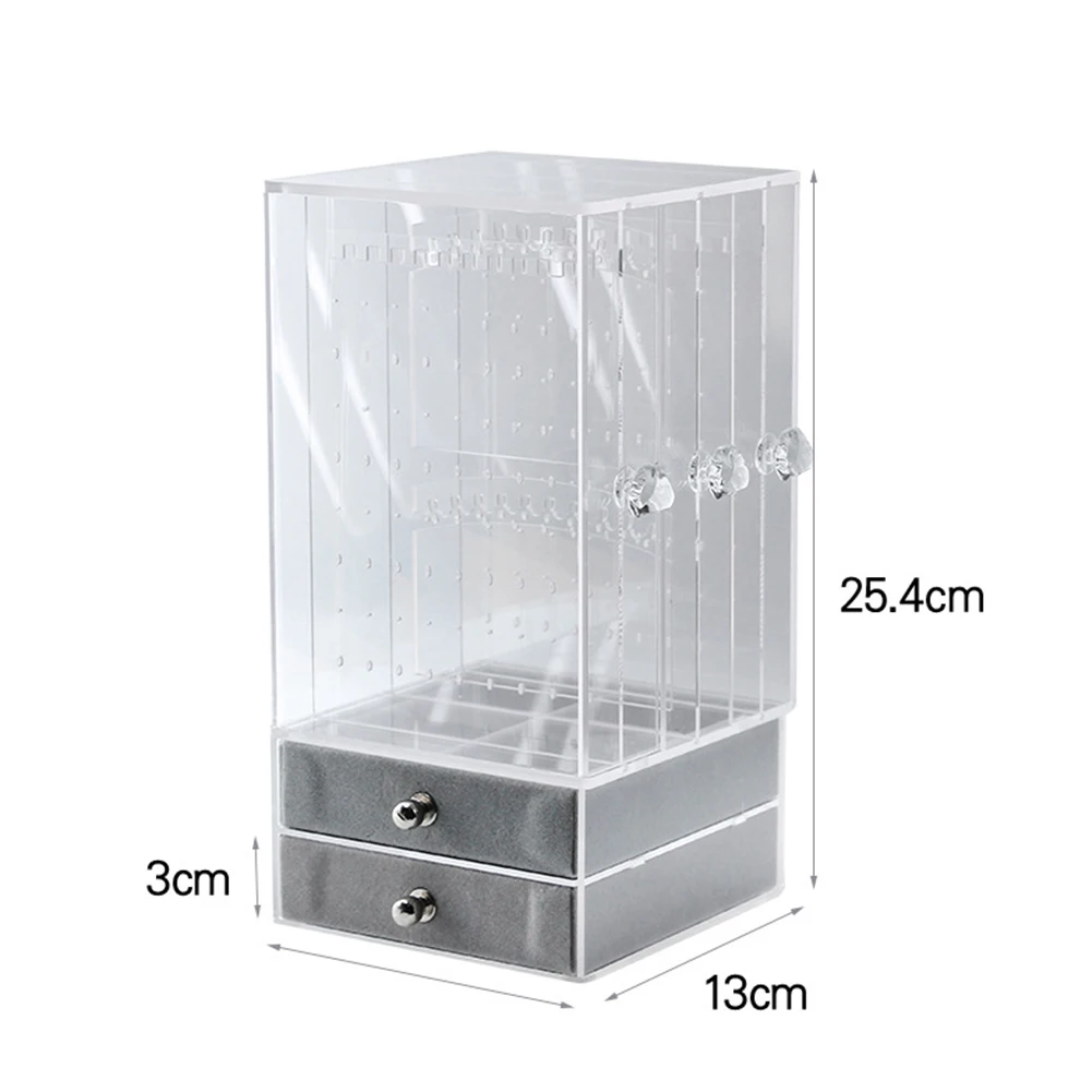 Dustproof Acrylic Earrings Jewelry Storage Box Display Stand Holder Drawer Rack Earrings Ring Multi-function Jewelry Storage Box