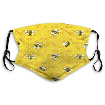 

Cartoon Yellow Bees Mouth Mask Face Mask For Men And Women Anti Pollution Half Face Mask Washable Reusable Muffle Mask For