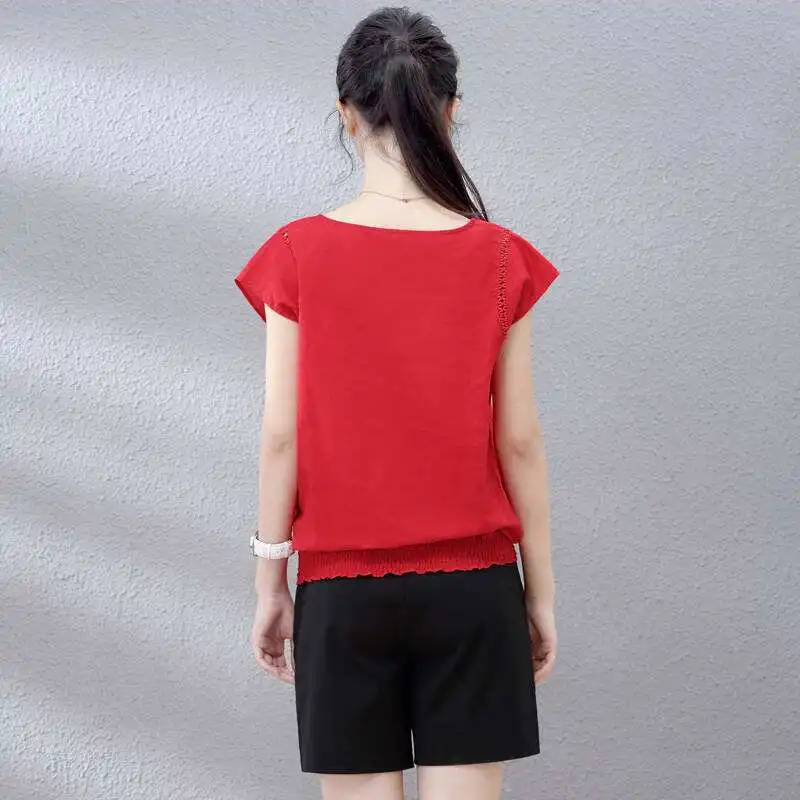 2020 Women red   Shirt red 8 Style Cotton Shirt