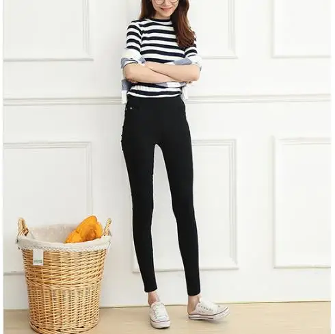 Капри женские брюки 2020 осень зима размера плюс стрейч с эластичным поясом узкие