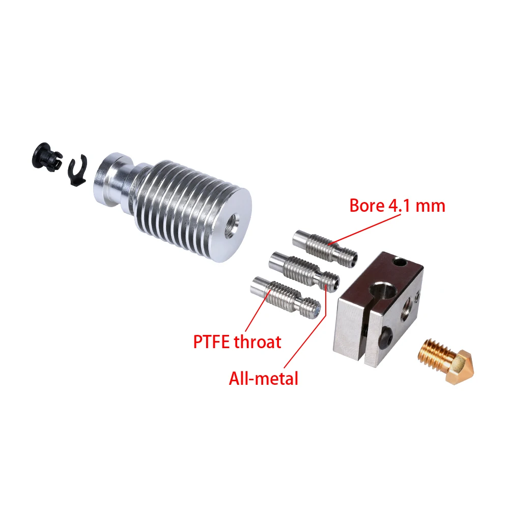 GmFive V6 Hotend теплоотвод J-head Hotend комплект нагревательный блок V6 теплоотвод горло V6 насадка для E3D Hotend части 3d принтера