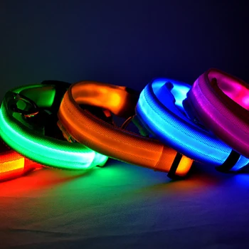 

1 PCS LED Light Pet Dog Collar with Battery Flashing Night Adjustable Safety Collar for Dogs Cats Light Up Collar