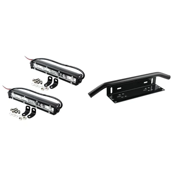 

1x Aluminum Alloy Car Bumper License Plate Bracket & 2 x 36W 7Inch Led Work Light Bar Spot Driving Fog Light Off