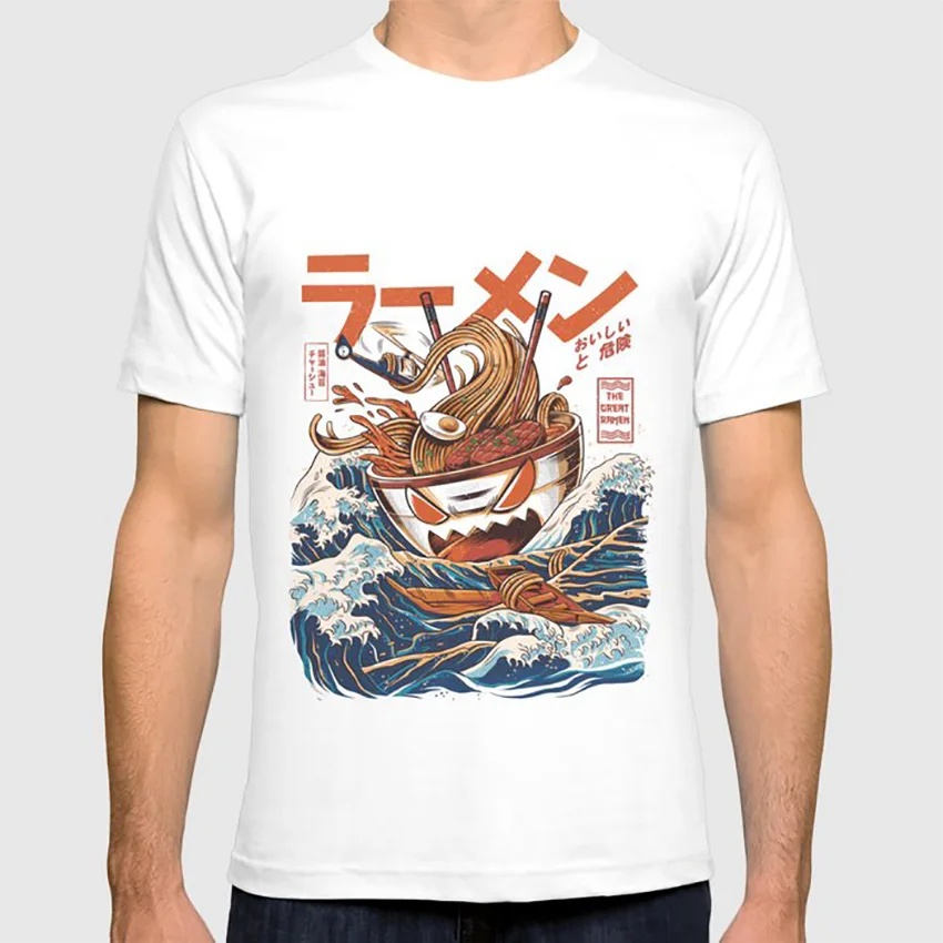 Great Ramen off Kanagawa футболка Япония Японский kaiju печенье монстр Монстры еда бургер Нью-Йорк город гамбургер