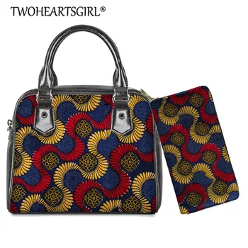 

Twoheartsgirl African Art Prints Shoulder Bags Handbag Afro Tribal Style PU Leather Purse Crossbody Bag Ladies Bolsa Feminina