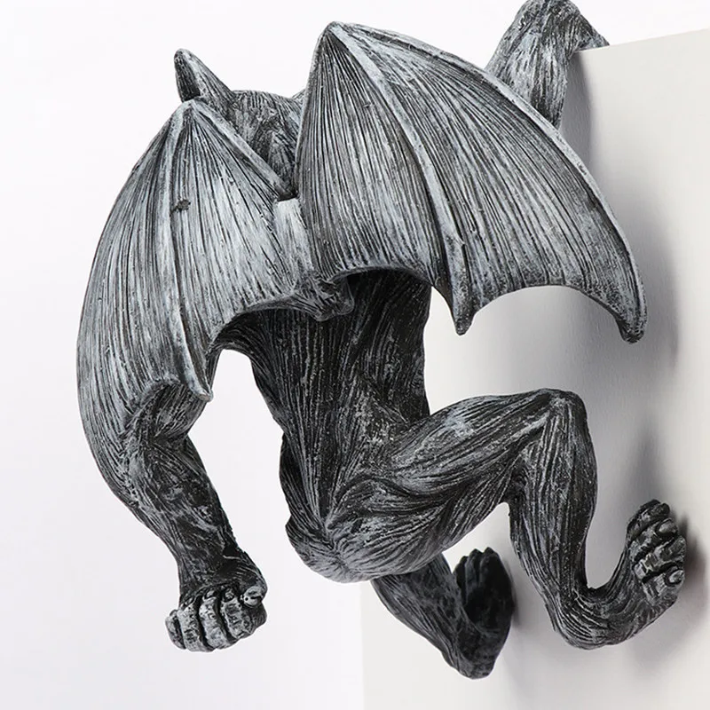 Resina Gargoyle Recinzione Topper Appendiabiti Recinzione Appeso Giardino Statua Per Patio Portico Recinzione Decorazione Decorazioni Per La Casa Orna