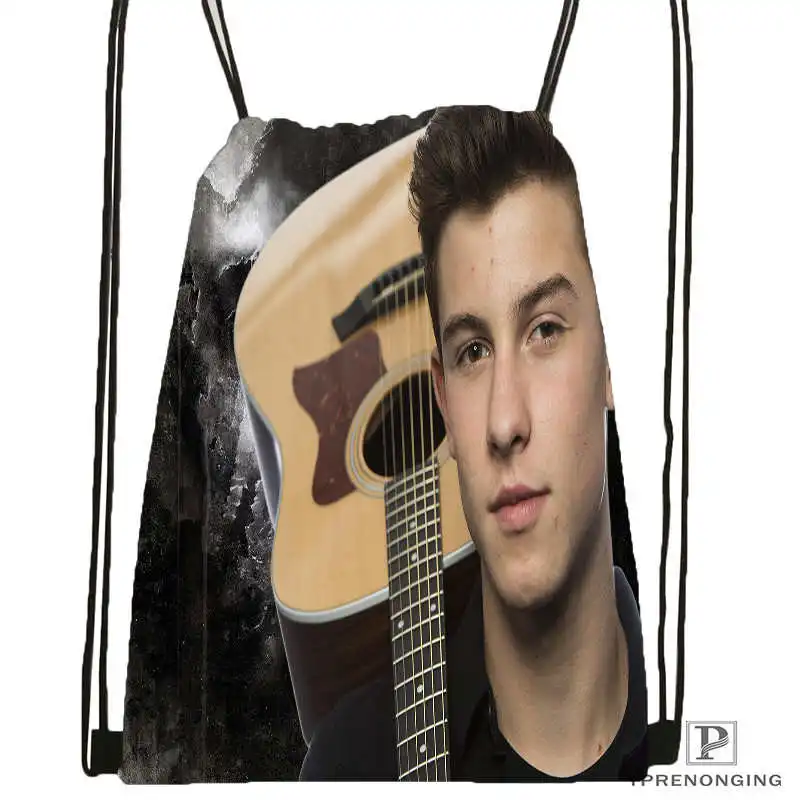 Drawstring Backpack CustomShawn Mendes#1 походная сумка на шнурке милый рюкзак для детей(черная спинка) 31x40 см#180531-02-41 - Цвет: Drawstring Backpack