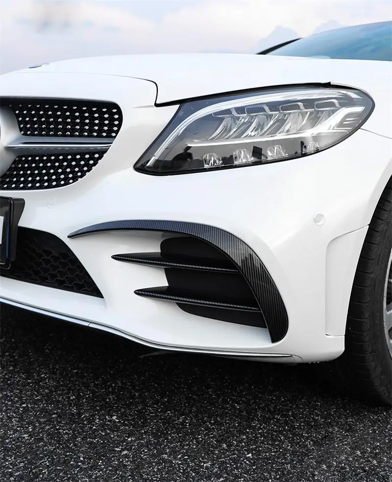Автомобильный Стайлинг для Mercedes Benz C Class W205 C43 C63 Для AMG, передний противотуманный светильник, лампа из углеродного волокна, накладка, наклейка, автомобильные аксессуары