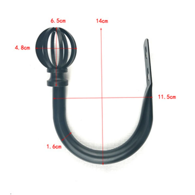 2PCS U Shaped Curtain Wall Hook Curtain Hold Back Metal Arm Hook Loop Holder Blot Home Hanging Decor