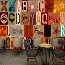 Фотообои на заказ, модная ручная роспись, рок граффити, алфавит, бар, к ТВ, фон на стену, диван, ТВ, фон на стену