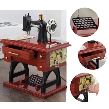 

Sewing Machine Music Box Toy Mini Vintage Retro Sewing Clockwork Music Box Gift Table Home Decoration