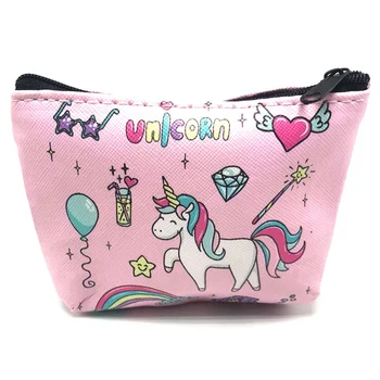 

1 PC Unicorn Plush Cartoon Coin Purse Children PU Leather Coin Purse Girls Earphone Money Clutch Storage Pouch Bag Dropship New