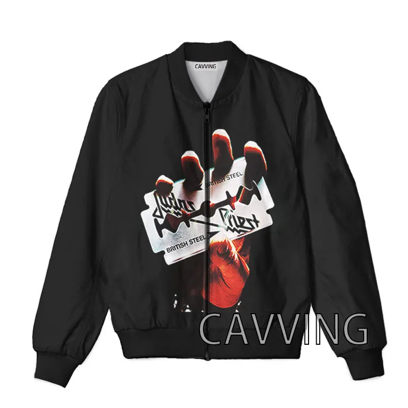 CAVVING 3D Printed  Judas Priest  Rock Band  Zipper Bomber Jackets Men Overcoat Mens Coat Zip Up Jackets for Women/Men 5