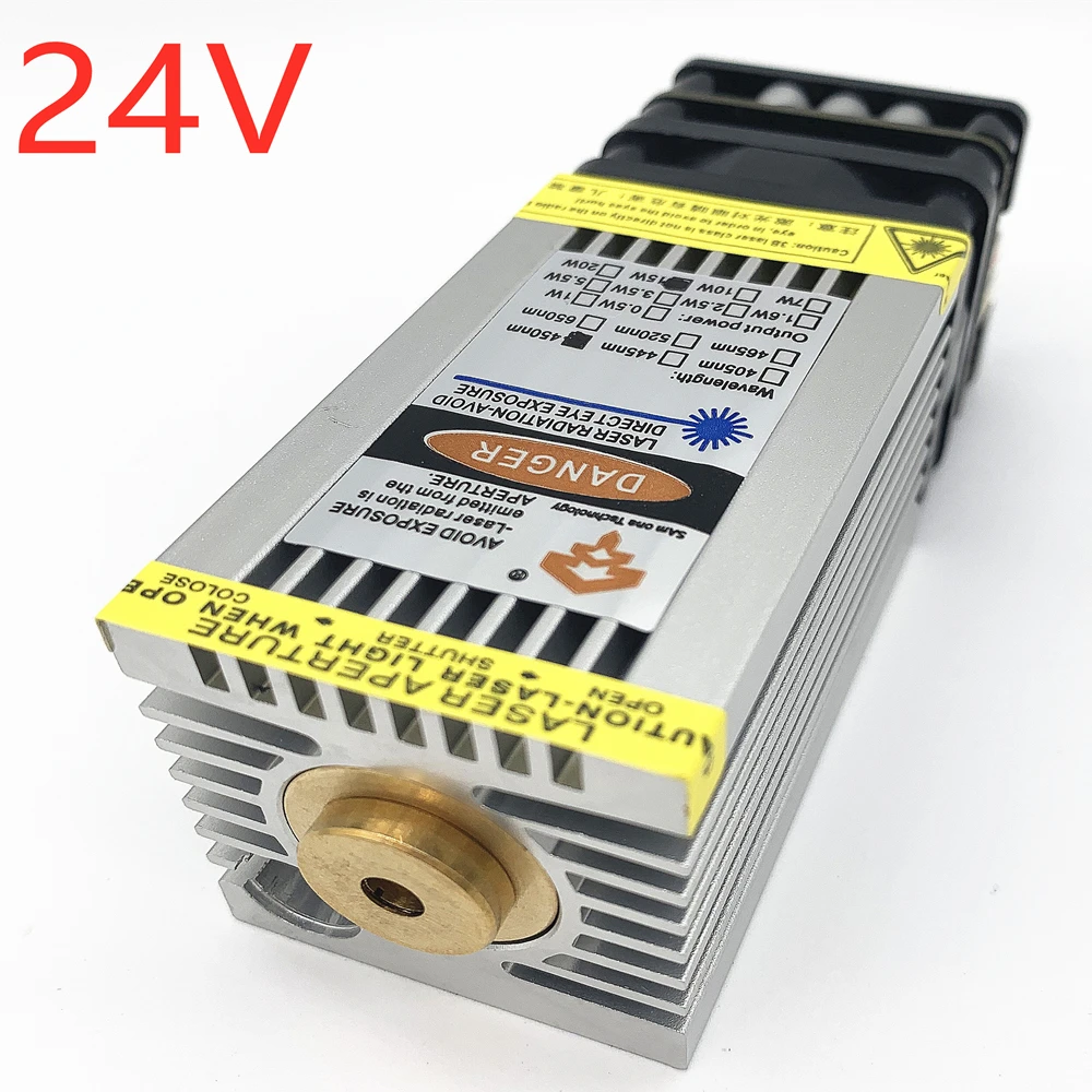 24v 7w 15w Laser Head, Blue Laser Module, Actual Wattage. Actual Power,  Oxidizable Metal Can Be Carved, With Pwm Ttl - Woodworking Machinery Parts  - AliExpress