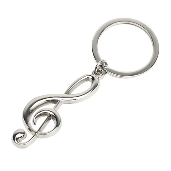 

Key Ring Musical Note Metal Keychain for Car Silver Plated Car Key Chain Music Symbol
