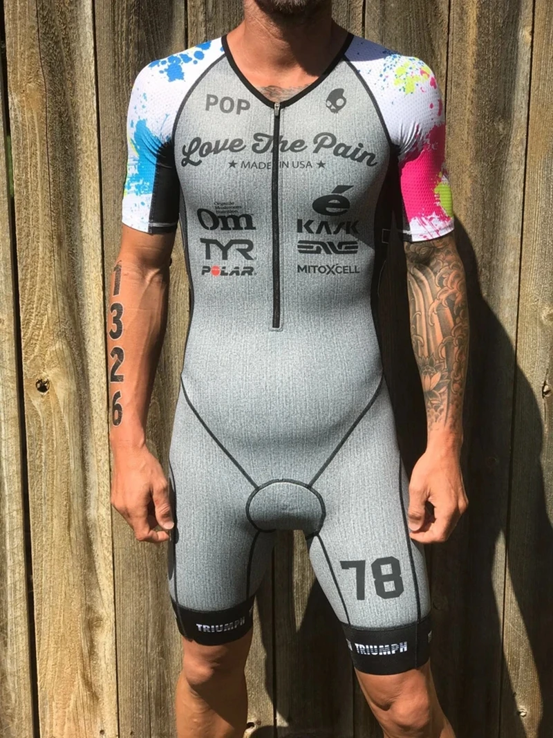 

2020 love the pain men Bicycle Cycling Clothing Triathlon Jumpsuit Running Cycling Swimming Summer Short Sleeve skinsuit cycling