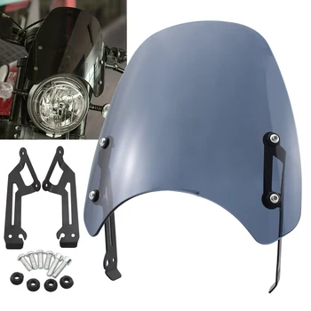 

Motorcycle Front Flyscreen Windscreen Windshield Shield Screen With Mounting Bracket For Ducati Scrambler 400/803 Icon 15- 19