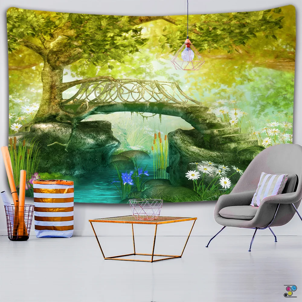 

The Wizard of Oz Abstract Art Forest Family Mural Tapestry Carpet Yoga Blanket Ornaments