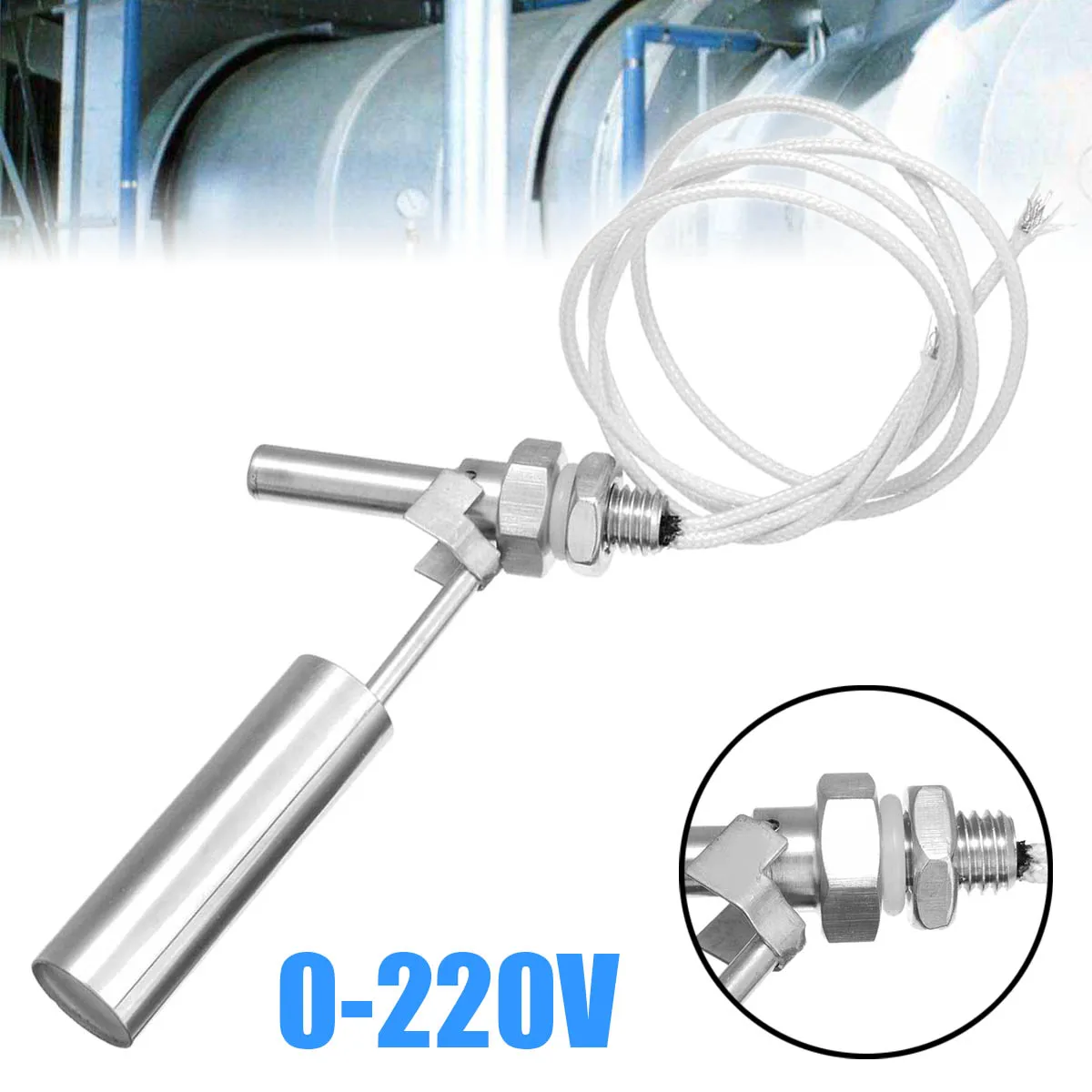 

1Pc 0-220V Stainless Steel Water Float Switch Level Switch Level Sensor M10 Thread For Water Heaters Solar Air Conditioners
