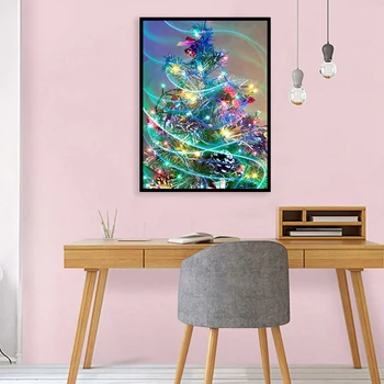 

5D DIY Diamond Painting Christmas Tree Picture Cross Stitch Mosaic Cartoon Full Round Diamond Rhinestone Embroidery Decor Gift