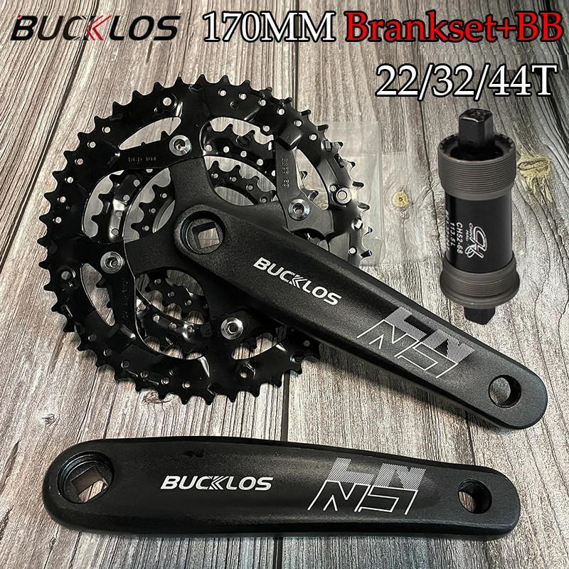 MTB Crankset квадратное отверстие Кривошип 104/64BCD цепное кольцо 22T 32T 44T алюминиевый