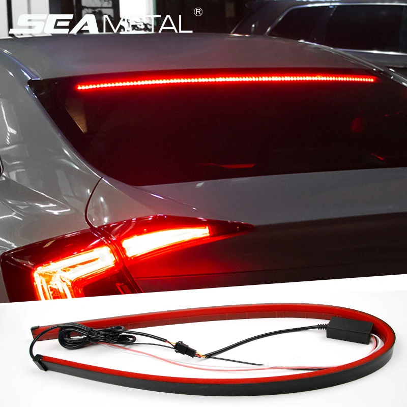 

12V Car LED Strip Brake lights 90cm Flow Rear Tail Warning Light DRL Daytime Running light Fog Lamp Auto Interior Accessories