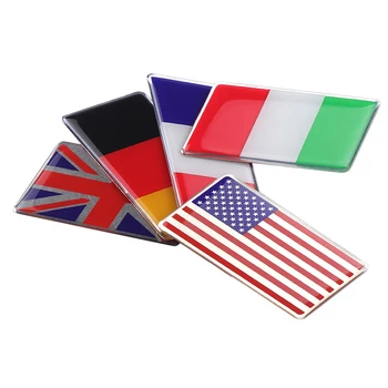 

10 pcs/lot Car Styling Russian US UK Italy France German Flag Stickers Emblem Badge Decals Decoration Decal Motorcycle Stickers