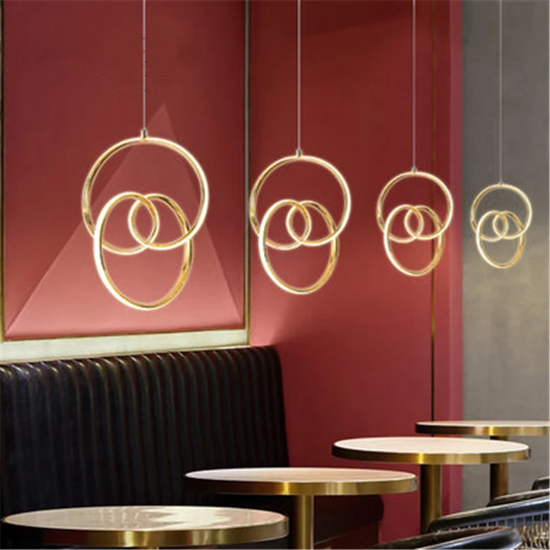 Modern Minimalist Led Pendant Lamp Art Spiral Design Restaurant Study Bar Counter Light Fixtures