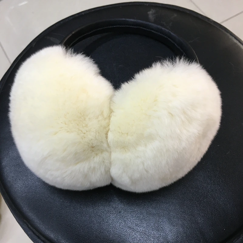 Women Russia Winter 100% Natural Rex Rabbit Fur Earmuff Men Warm Fashion Real Fur Earmuffs Kids Fur Ear Cover Girl's Earlap (9)