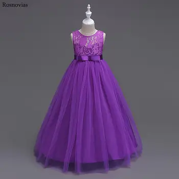 

Gorgeous Lace Bodice Flower Girl Dresses For Weddings 2020 Child Birthday Party Gowns Girl Pageant Dress With Bow