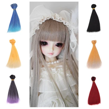 

15cm doll tresses straight Hair Extensions for All Dolls DIY Hair Wigs Heat Resistant Fiber Hair Wefts Accessories toys