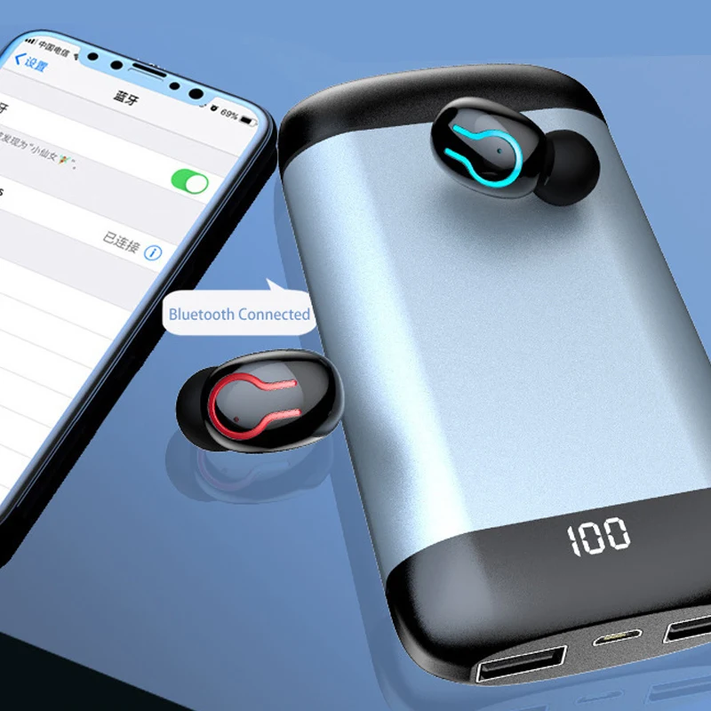 Беспроводные Bluetooth наушники, внешний аккумулятор, водонепроницаемые наушники, наушники с микрофоном, гарнитура, беспроводные Bluetooth наушники