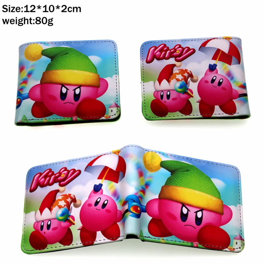 Nintendo Game Kirby Star Allies Pu короткий кошелек Двойные Держатель для кредитных карт с фотографиями держателя слоев кожи мальчиков девочек монета карман на молнии мультфильм кошелек