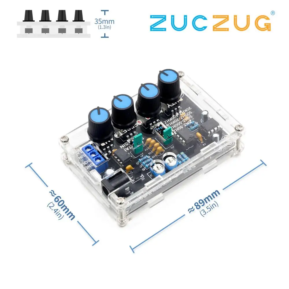 ICL8038 Высокоточный генератор сигналов DIY Kit синусоидальный треугольник квадратный пилообразный выход 5 Гц~ 400 кГц Регулируемая амплитуда частоты