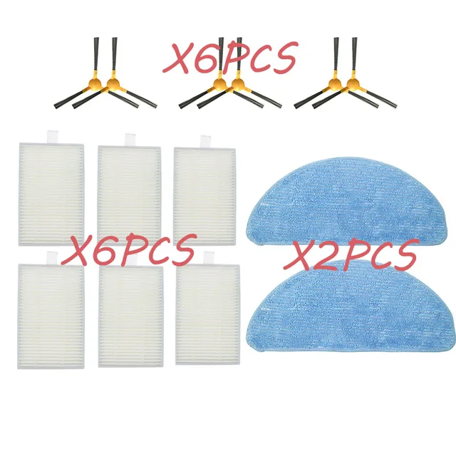 Roller Brush Side brush HEPA Filter For Proscenic 800T Liectroux C30B  Filter robot vacuum cleaner parts MopS Set Burgundy