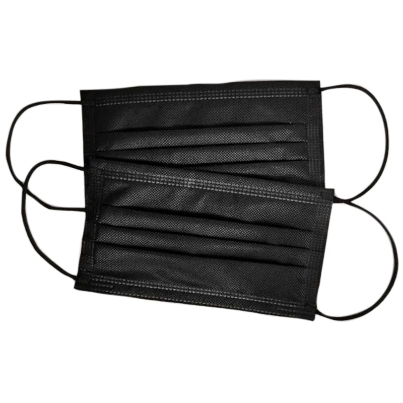 

25 Pieces of Disposable Black Masks, 3 Layers of Durable Masks, Non-Woven Dust-Proof and Anti-Pollution Ear-Hanging Masks