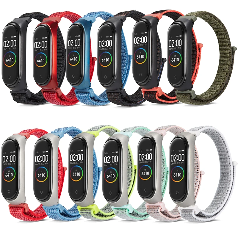 Mi Band 4/3 ремешок Спортивная петля нейлоновый для часов Xiaomi mi браслет band браслеты 4 |