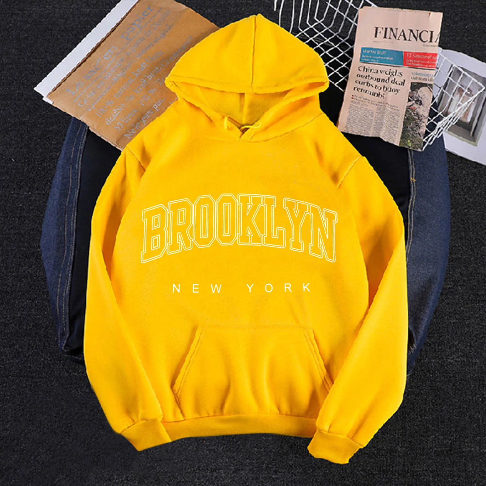 Women's Print Long-sleeved Hoodies Sweatshirts Men Woman Fashion Solid Color Streetwear Casual Fashion Oversized Clothes 2