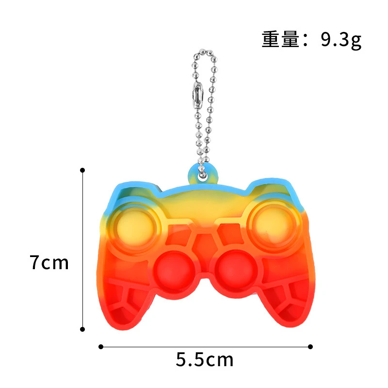 Fidget Toys Gamepad Keychain Hands Pop Et Squeeze Bag Pendant Simple Dimple Anti Stress Toys Push Bubble Stress Relief Key Ring pea popper fidget toy