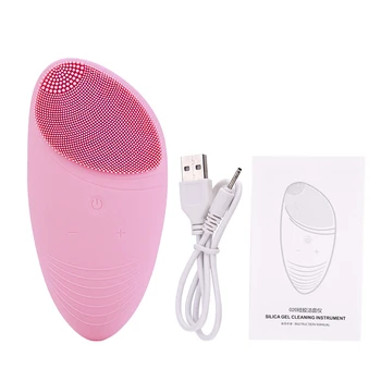 

Mini Waterproof Electric Facial Cleansing Brush Gentle Exfoliating Peeling Sonic Vibration Massage Face Brushes Rechargeable 45